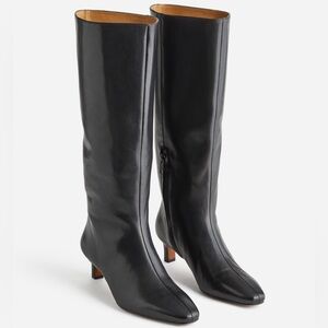 Madewell The Dimes Kitten-Heel Knee-High Boot with Extended Calf in Leather